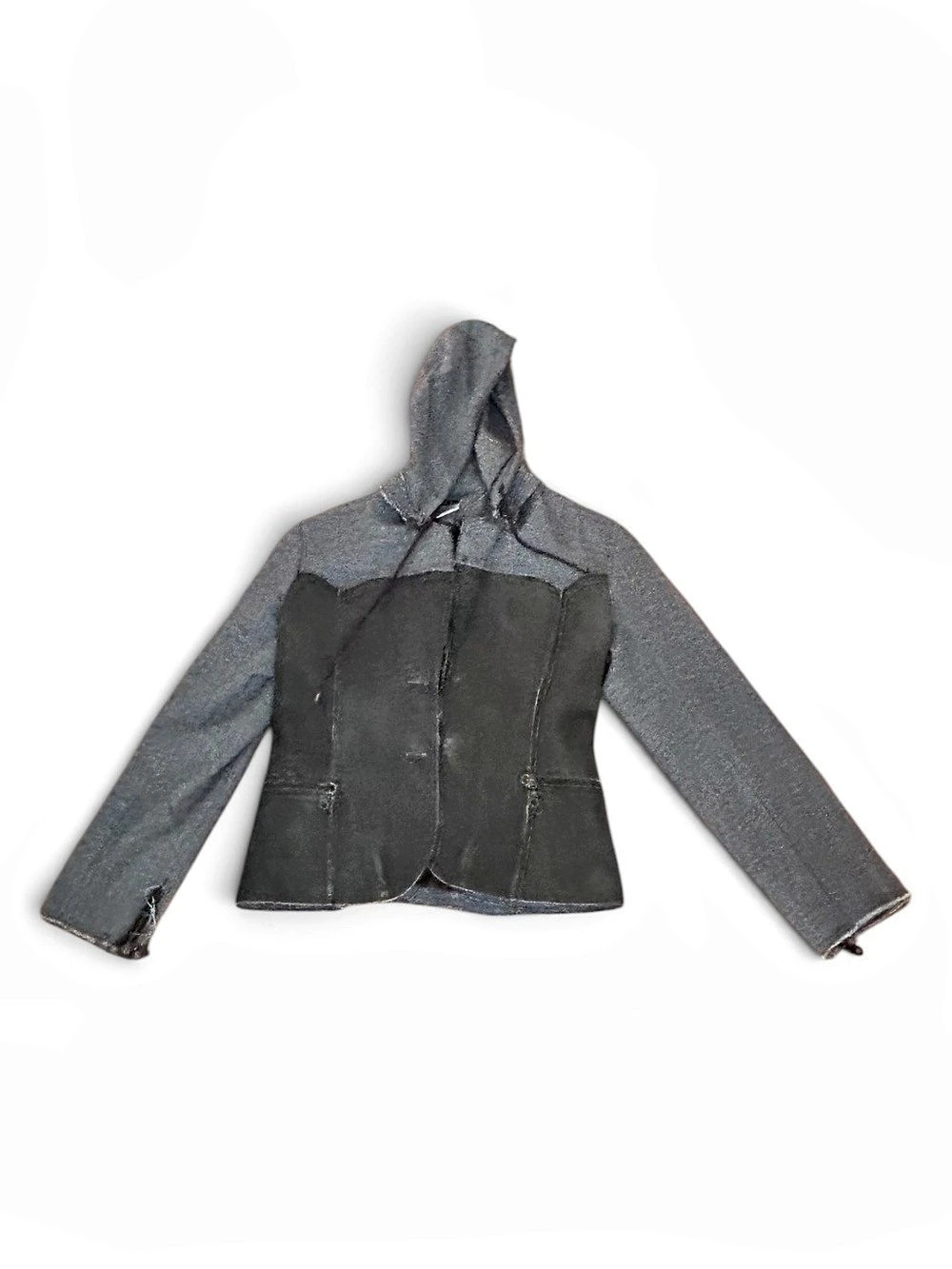 Hooded Colorblock Jacket in Gray & Black